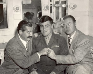 James Fearns with Jerry Colonna and Bob Hope during WWII